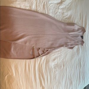 Blush colored sleeveless dress